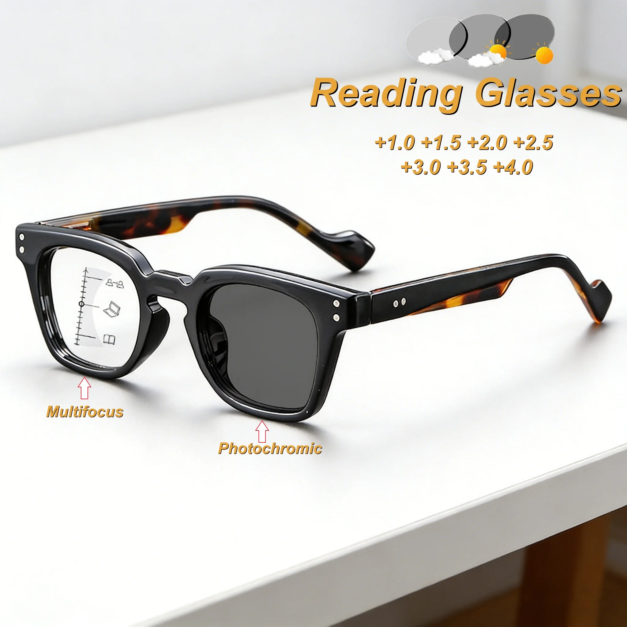 2026 New Fashionable HD Multifocus Photochromic Men's Reading Glasses Retro Neutral High Quality Anti Blue Light Glasses
2026 New Fashionable HD Multifocus Photochromic Men's Reading Glasses Retro Neutral High Quality Anti Blue Light Glasses