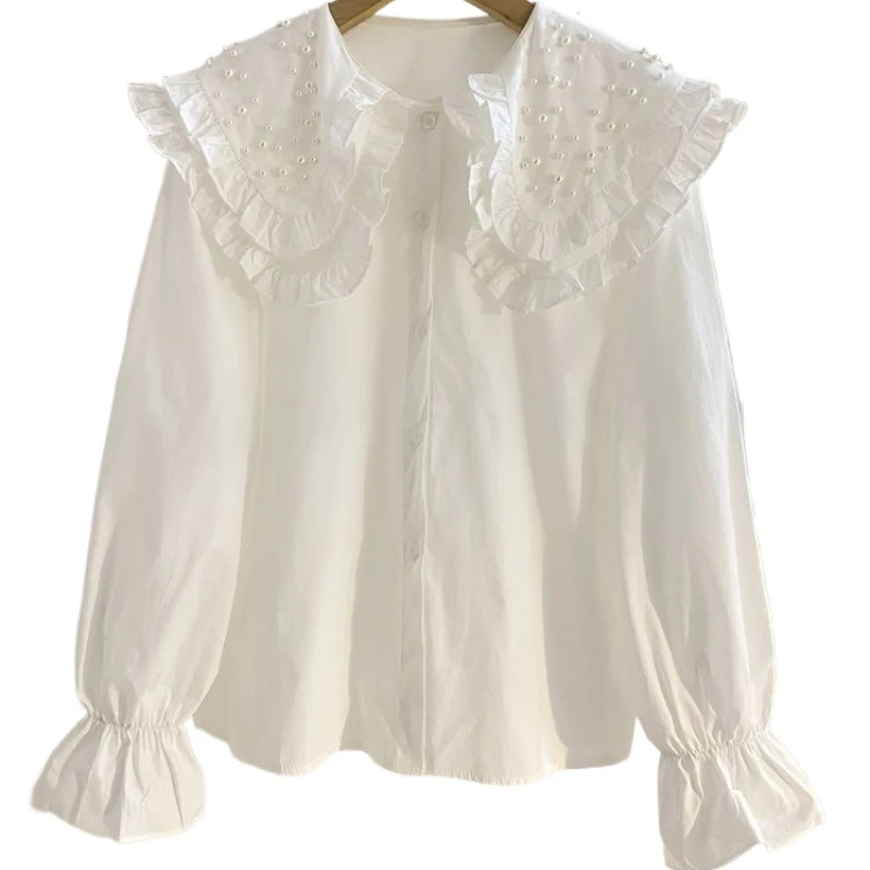 Double layered doll collar shirt, women's long sleeved sweet anti-aging nail bead fashionable and stylish versatile chic top
Double layered doll collar shirt, women's long sleeved sweet anti-aging nail bead fashionable and stylish versatile chic top