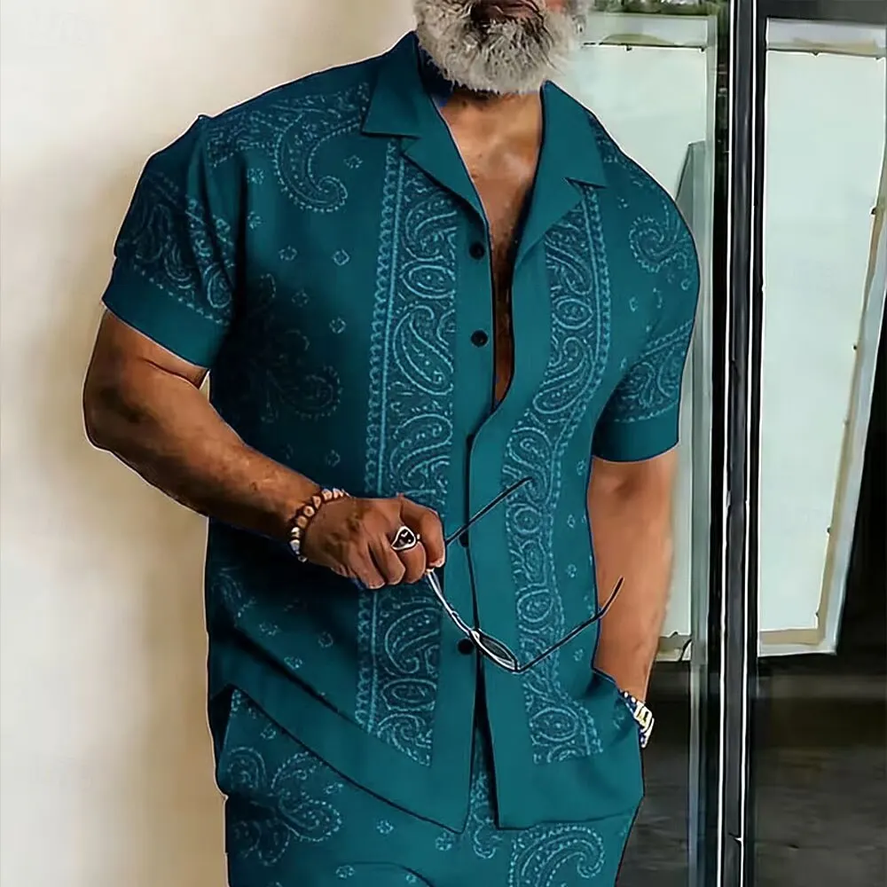 Men's Paisley Floral 3D Print Shirt, Short Sleeve Collar, Vintage Ethnic Streetwear Vacation Wear for Spring & Summer
Men's Paisley Floral 3D Print Shirt, Short Sleeve Collar, Vintage Ethnic Streetwear Vacation Wear for Spring & Summer
