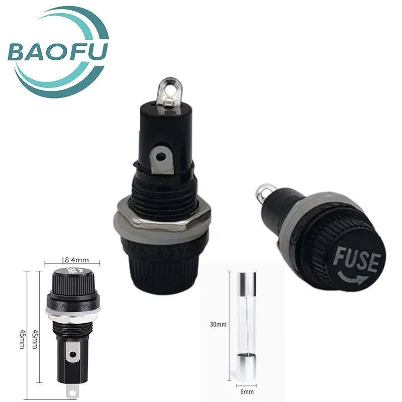 5 sets of black FUSE 6 * 30mm fuse holder glass tube fuse holder fuses Fuse 0.5A 1 2 3A 4 5A 6 8 10A 12 20A 25A30A
5 sets of black FUSE 6 * 30mm fuse holder glass tube fuse holder fuses Fuse 0.5A 1 2 3A 4 5A 6 8 10A 12 20A 25A30A