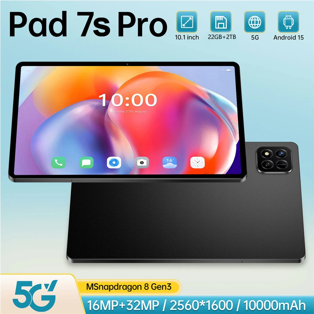 2025 Original Pad 7s pro Tablets Tab Android 15 22GB+2TB Global Version 5G Dual SIM 10000mAh 10.1" HD kids Children's Tablet PC
2025 Original Pad 7s pro Tablets Tab Android 15 22GB+2TB Global Version 5G Dual SIM 10000mAh 10.1" HD kids Children's Tablet PC