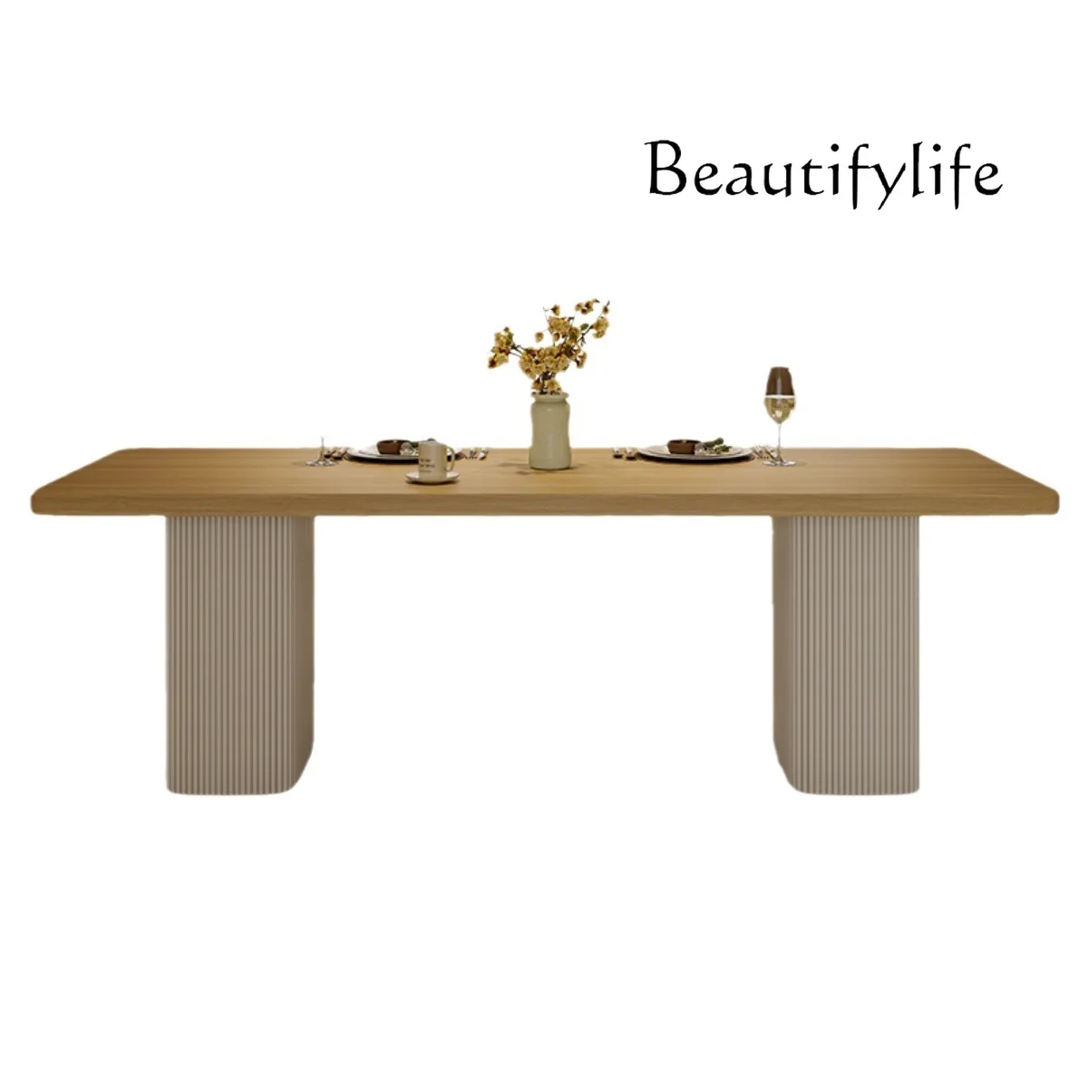 Log wind thickened rock slab dining table and chair combination household large apartment modern rectangular dining table
Log wind thickened rock slab dining table and chair combination household large apartment modern rectangular dining table