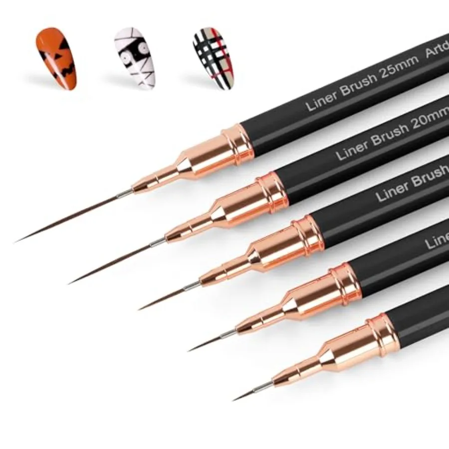 Metallic Nail Art Pens, Liner Brushes Set, 5PCS Color Nail Tools For Long Lines, Thin Details, Fine Drawing, Liner Brush UV Gel
Metallic Nail Art Pens, Liner Brushes Set, 5PCS Color Nail Tools For Long Lines, Thin Details, Fine Drawing, Liner Brush UV Gel