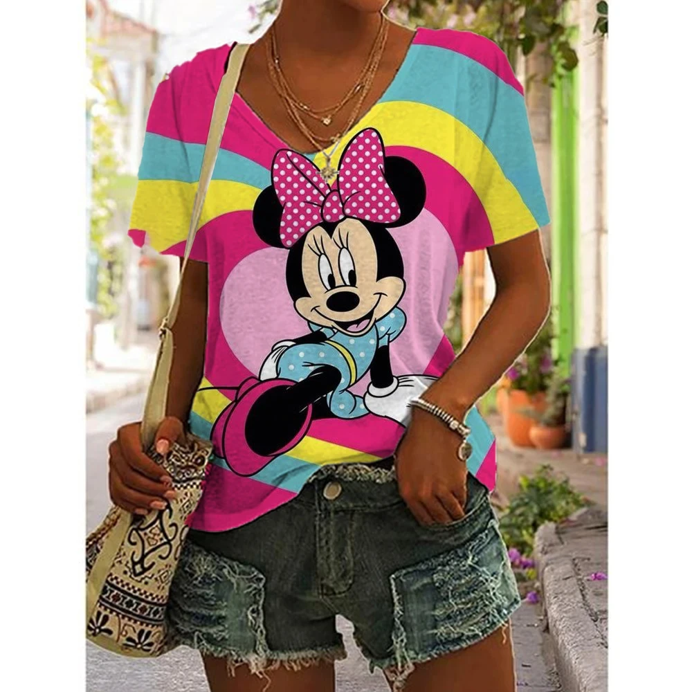 Potdemiel Summer Women Cartoon Minnie Mouse T-shirt Casual V-Neck Tops Tees Female Fashion Short Sleeve Clothing Streetwear
Potdemiel Summer Women Cartoon Minnie Mouse T-shirt Casual V-Neck Tops Tees Female Fashion Short Sleeve Clothing Streetwear