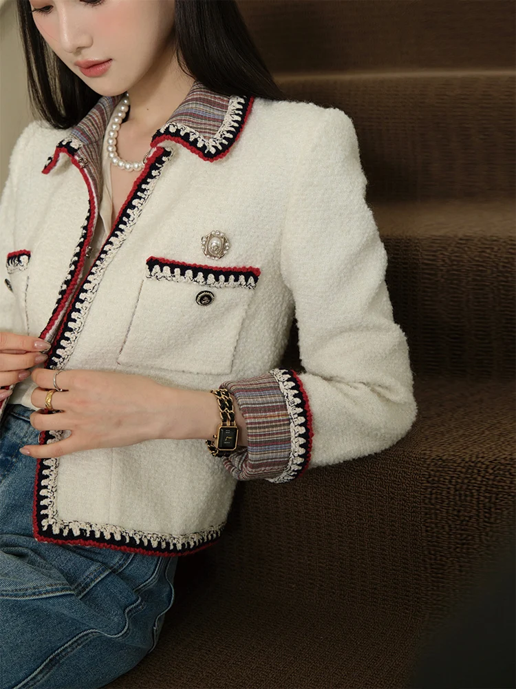 ChillCozy Роскошное шерстяное пальто из смесовой шелковой ткани в клетку с золотой вышивкой, приталенное, из полиэстера и хлопка
ChillCozy Роскошное шерстяное пальто из смесовой шелковой ткани в клетку с золотой вышивкой, приталенное, из полиэстера и хлопка