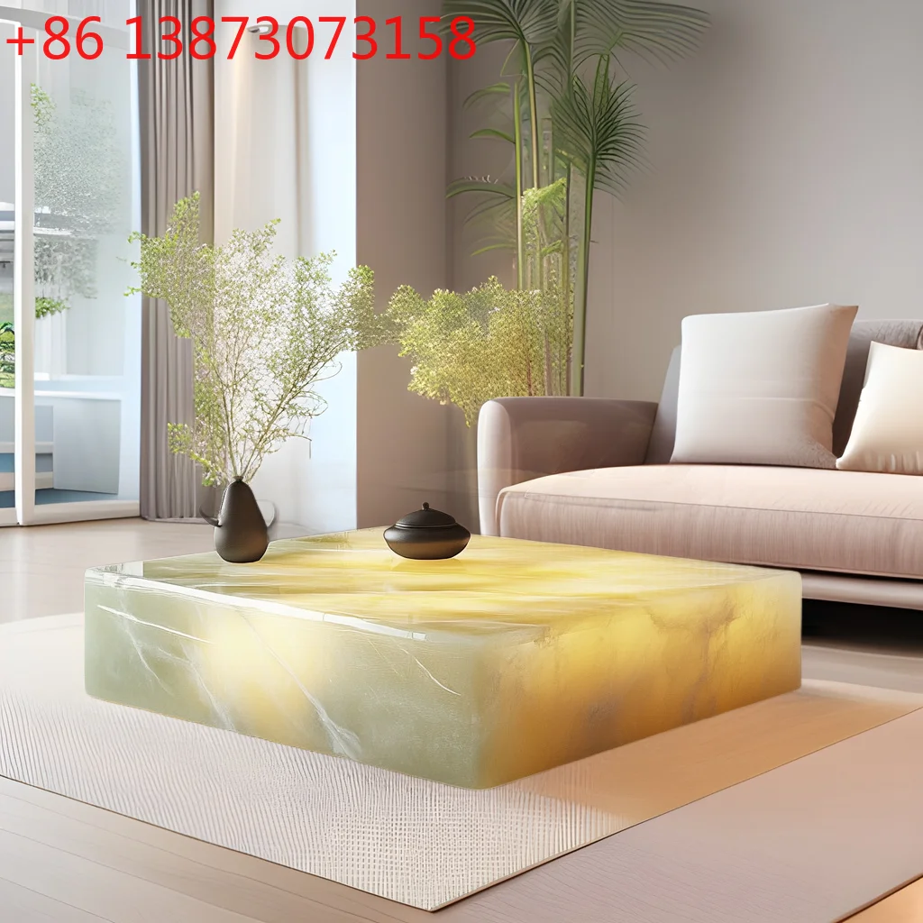 Large flat jade coffee table luminous luxury stone square marble natural light luxury new Chinese high-end villa cream wind
Large flat jade coffee table luminous luxury stone square marble natural light luxury new Chinese high-end villa cream wind