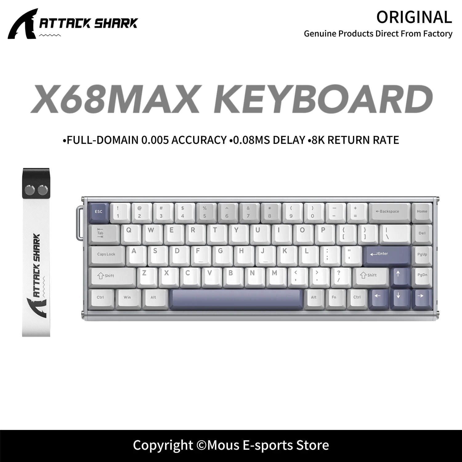 X68MAX ATTACK SHARK 0.005mm RT Accuracy Magnetic Axis Keyboard CNC Aluminum Body Web Driver RGB 8000Hz Polling Rate for E-Sports
X68MAX ATTACK SHARK 0.005mm RT Accuracy Magnetic Axis Keyboard CNC Aluminum Body Web Driver RGB 8000Hz Polling Rate for E-Sports