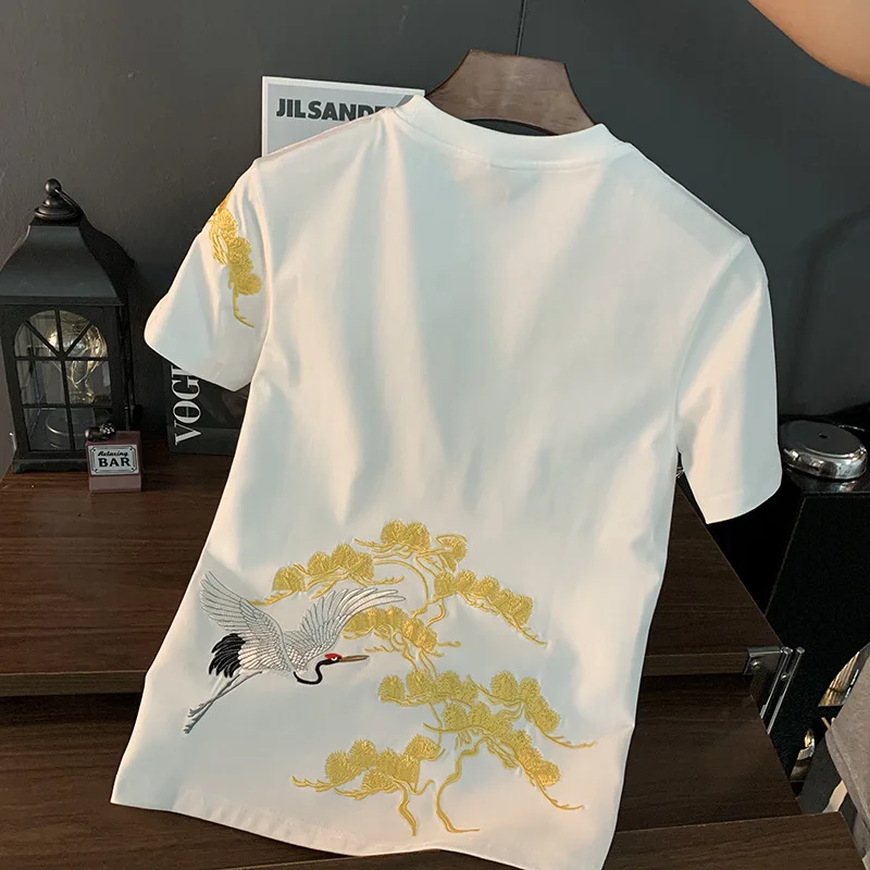 Chinese ethnic style embroidered printed short sleeved T-shirt for men's summer fashion, casual, versatile and trendy top
Chinese ethnic style embroidered printed short sleeved T-shirt for men's summer fashion, casual, versatile and trendy top