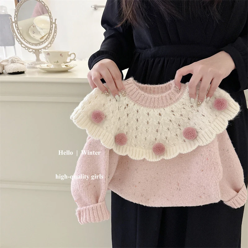 Soft Pink Sweater for Girls Chic Ball Appliques Ruched O-Neck Pullover Knitting Shirts Kids Fall Winter Versatile Warm Tops 2-6Y
Soft Pink Sweater for Girls Chic Ball Appliques Ruched O-Neck Pullover Knitting Shirts Kids Fall Winter Versatile Warm Tops 2-6Y