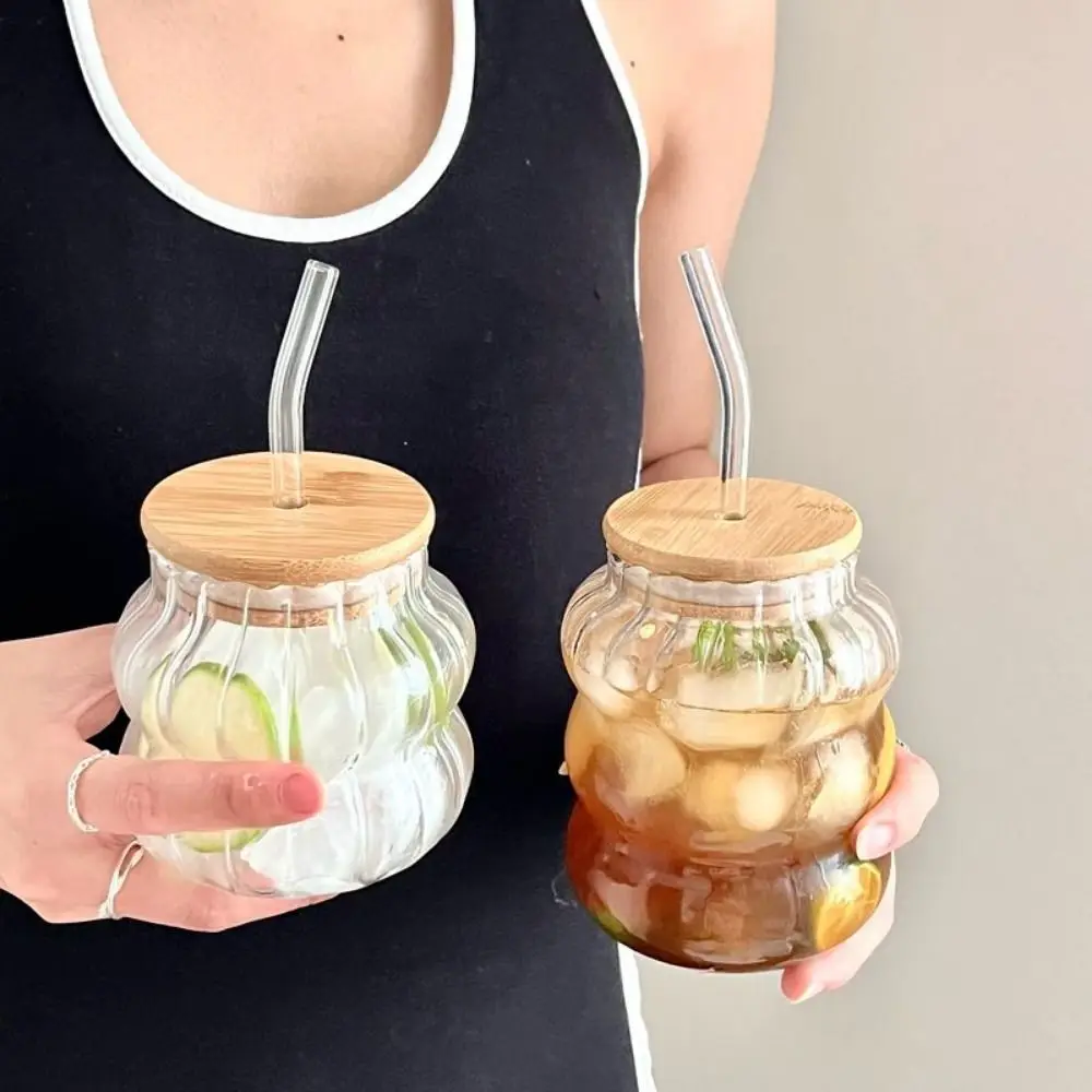 Elegant Transparant Drinking Water Bottle Straw Stripe Glass Tumbler Durable Lids Ripple Bobo Cup Home
Elegant Transparant Drinking Water Bottle Straw Stripe Glass Tumbler Durable Lids Ripple Bobo Cup Home