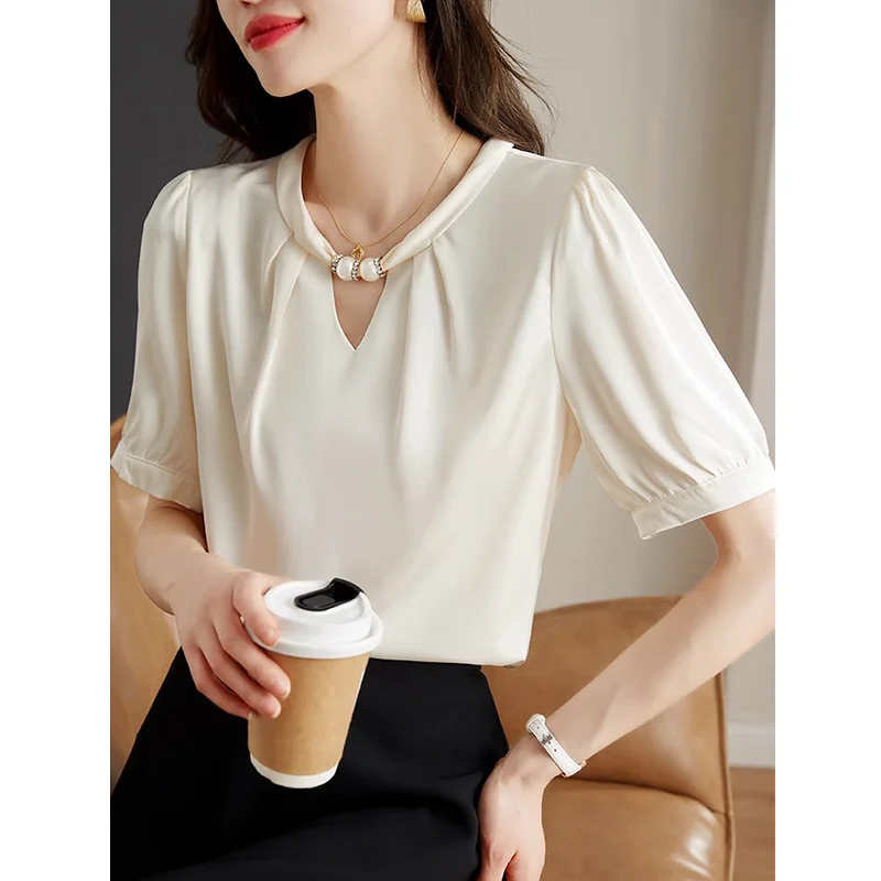 Short Sleeve Shirts Womens Poplin Patchwork Pintuck Loose Blouse College Class Minimalist Preppy Art Student Youthful Girlish 
Short Sleeve Shirts Womens Poplin Patchwork Pintuck Loose Blouse College Class Minimalist Preppy Art Student Youthful Girlish