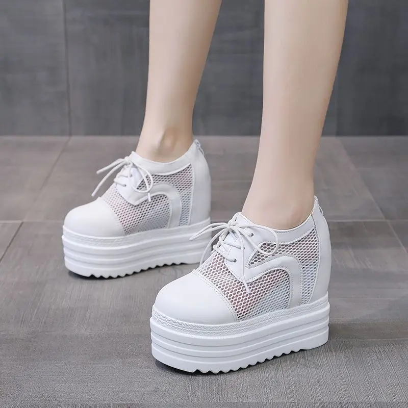 White Women Hidden Wedge Sneakers 12cm Platform Mesh Shoes Breathable Perforated Athletic Footwear Casual Lace Up Lining Height
White Women Hidden Wedge Sneakers 12cm Platform Mesh Shoes Breathable Perforated Athletic Footwear Casual Lace Up Lining Height