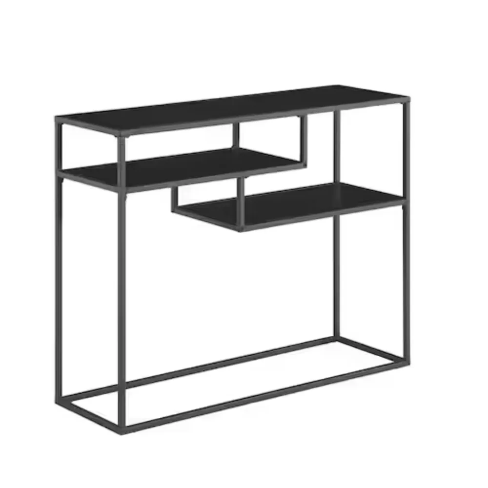 Contemporary Floating Shelf Entry Table 42 in. Coastal Oak and Black Rectangle Modern Console Table with 2-Shelves
Contemporary Floating Shelf Entry Table 42 in. Coastal Oak and Black Rectangle Modern Console Table with 2-Shelves