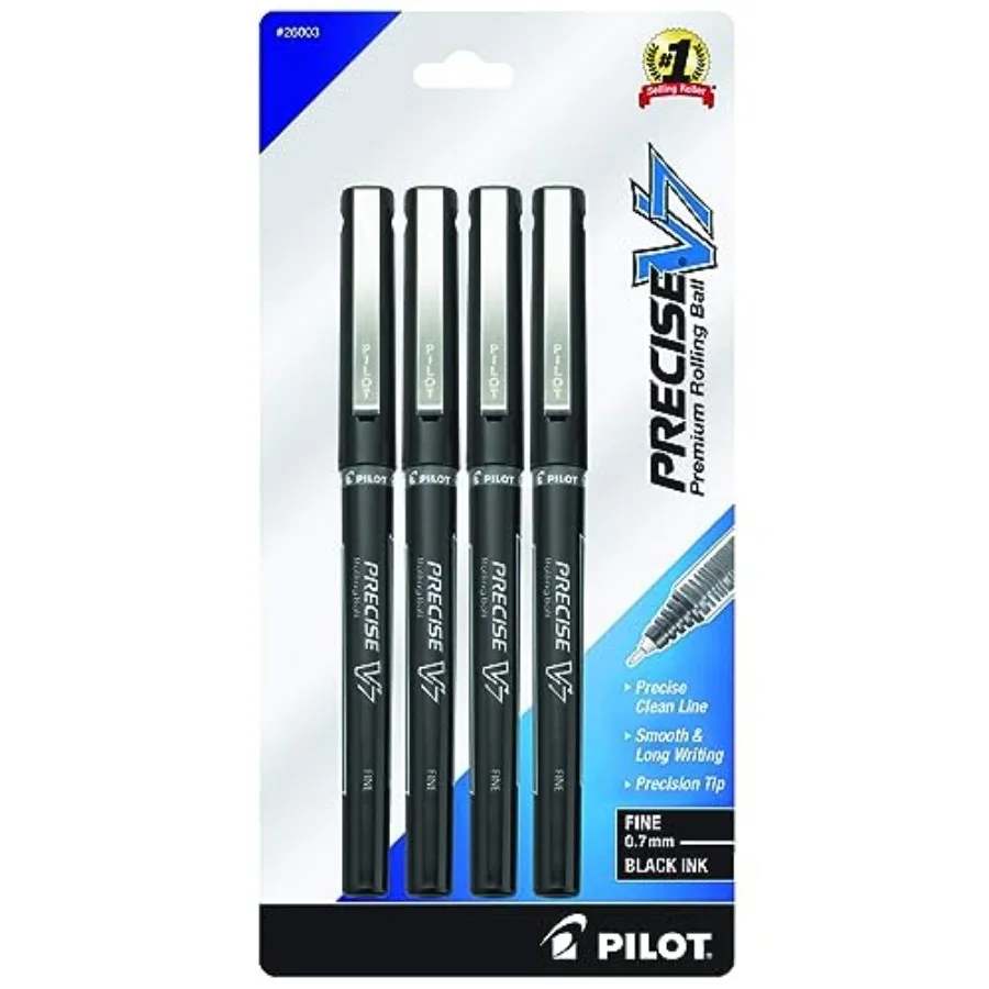 Precise V7, Capped Liquid Ink Rollerball Pens, Fine Point 0.7 mm, Black Ink Pens, Pack of 4 - Ideal for School, Journaling and
Precise V7, Capped Liquid Ink Rollerball Pens, Fine Point 0.7 mm, Black Ink Pens, Pack of 4 - Ideal for School, Journaling and