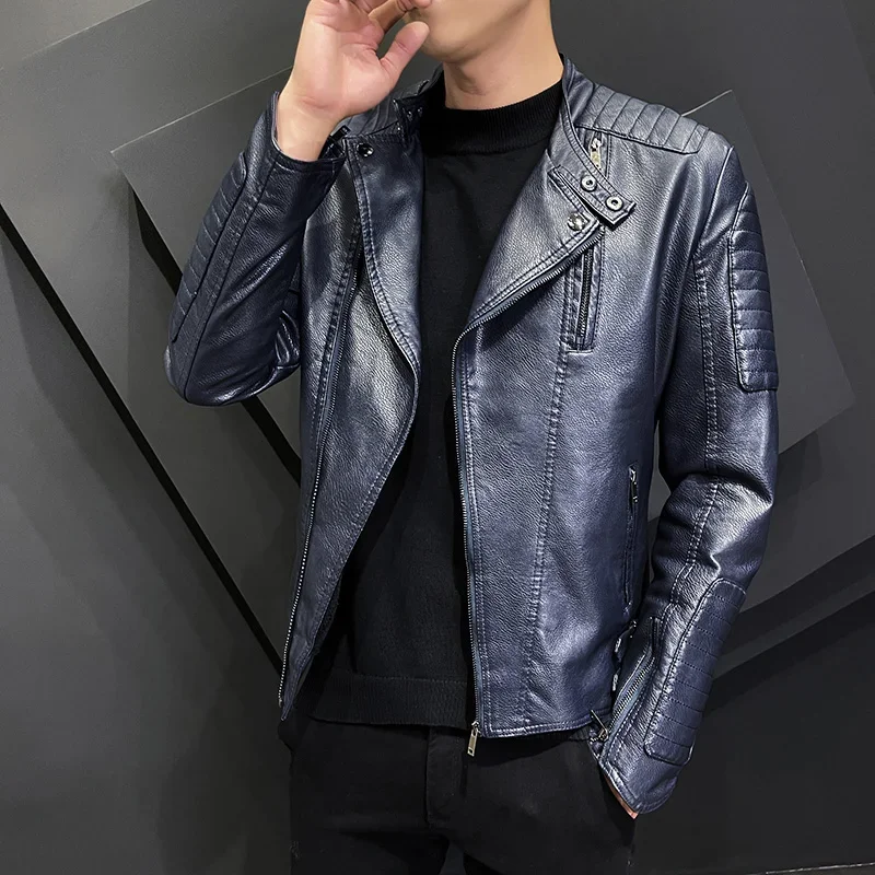 Faux Leather Jacket Men Casual Motorcycle Windbreaker Zip Lapel Collar Slim Fit Streetwear Fashion Men's PU Coat High Quality
Faux Leather Jacket Men Casual Motorcycle Windbreaker Zip Lapel Collar Slim Fit Streetwear Fashion Men's PU Coat High Quality