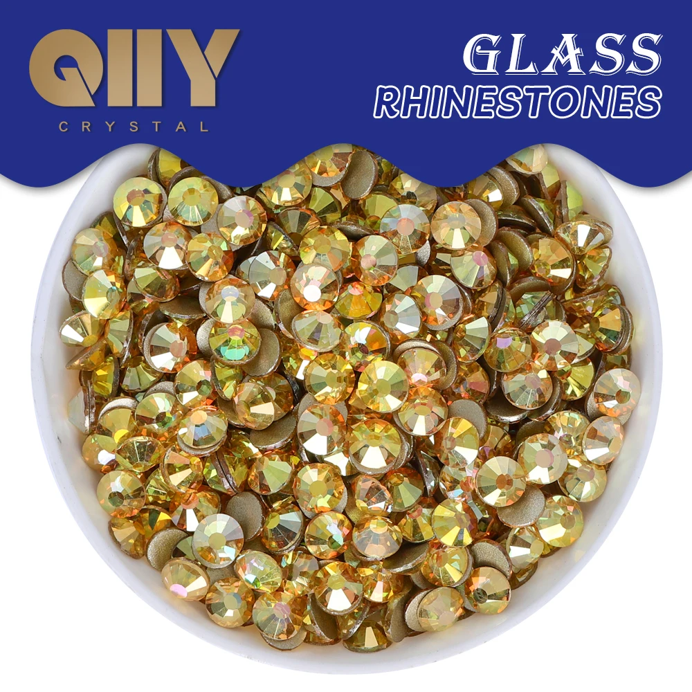 QIIY SS3-SS60 Metal Sunlight Golden Flatback Glass Rhinestones Bright Crystal AB Non-hotfix Glue On 3D Stones For DIY Nail Art
QIIY SS3-SS60 Metal Sunlight Golden Flatback Glass Rhinestones Bright Crystal AB Non-hotfix Glue On 3D Stones For DIY Nail Art