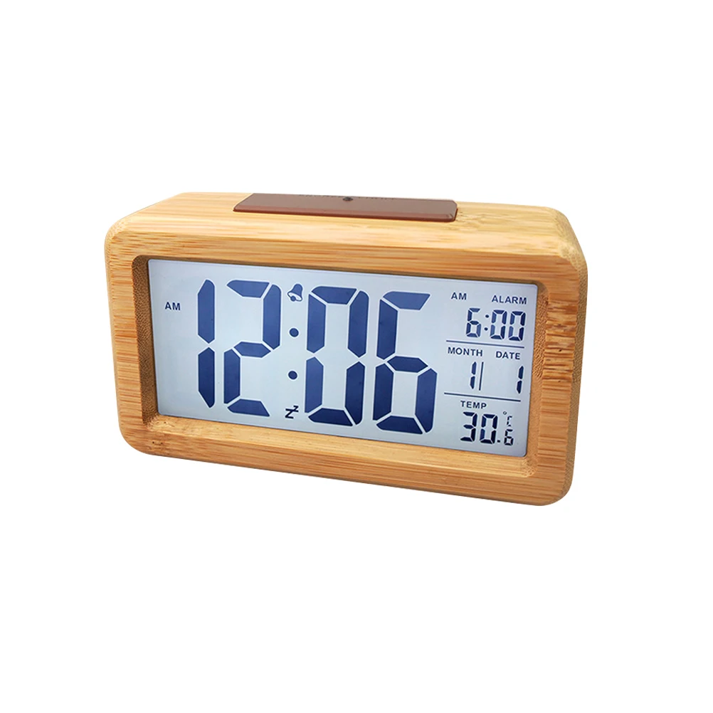 Wooden Alarm Solid Wood Digital LED Clock Light Sensor Desk Clock Temperature Display Modern Style Bedroom Companion
Wooden Alarm Solid Wood Digital LED Clock Light Sensor Desk Clock Temperature Display Modern Style Bedroom Companion