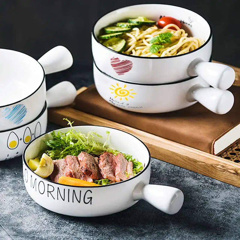 Baking Bowl with Handle Nordic Ceramic Soup Bowl Home Creative Dinnerware Baking Dish Casserole Bowl Instant Noodles Bowl
Baking Bowl with Handle Nordic Ceramic Soup Bowl Home Creative Dinnerware Baking Dish Casserole Bowl Instant Noodles Bowl