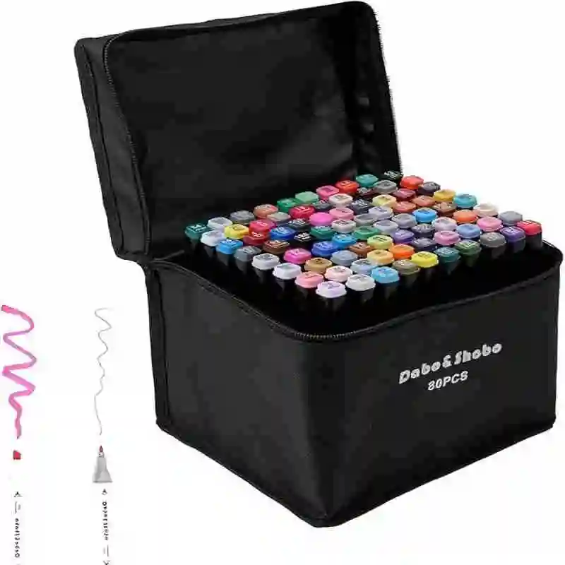 80 Dual-Tip Alcohol Markers Set for Drawing, Sketching, and Coloring with Vibrant Permanent Ink
80 Dual-Tip Alcohol Markers Set for Drawing, Sketching, and Coloring with Vibrant Permanent Ink