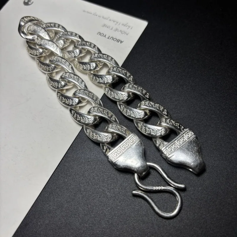 Vintage Tibetan Mantra Bracelet,Copper Silver Plated Extra Long Domineering Unisex Fashion Accessories
Vintage Tibetan Mantra Bracelet,Copper Silver Plated Extra Long Domineering Unisex Fashion Accessories