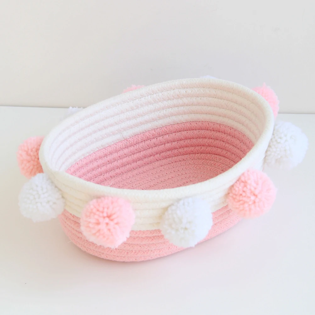 1pc Pink Cotton Rope Storage Basket Home Desktop Organizer Strong Rustic ElegantContainer Box for Books Snacks Sundries
1pc Pink Cotton Rope Storage Basket Home Desktop Organizer Strong Rustic ElegantContainer Box for Books Snacks Sundries