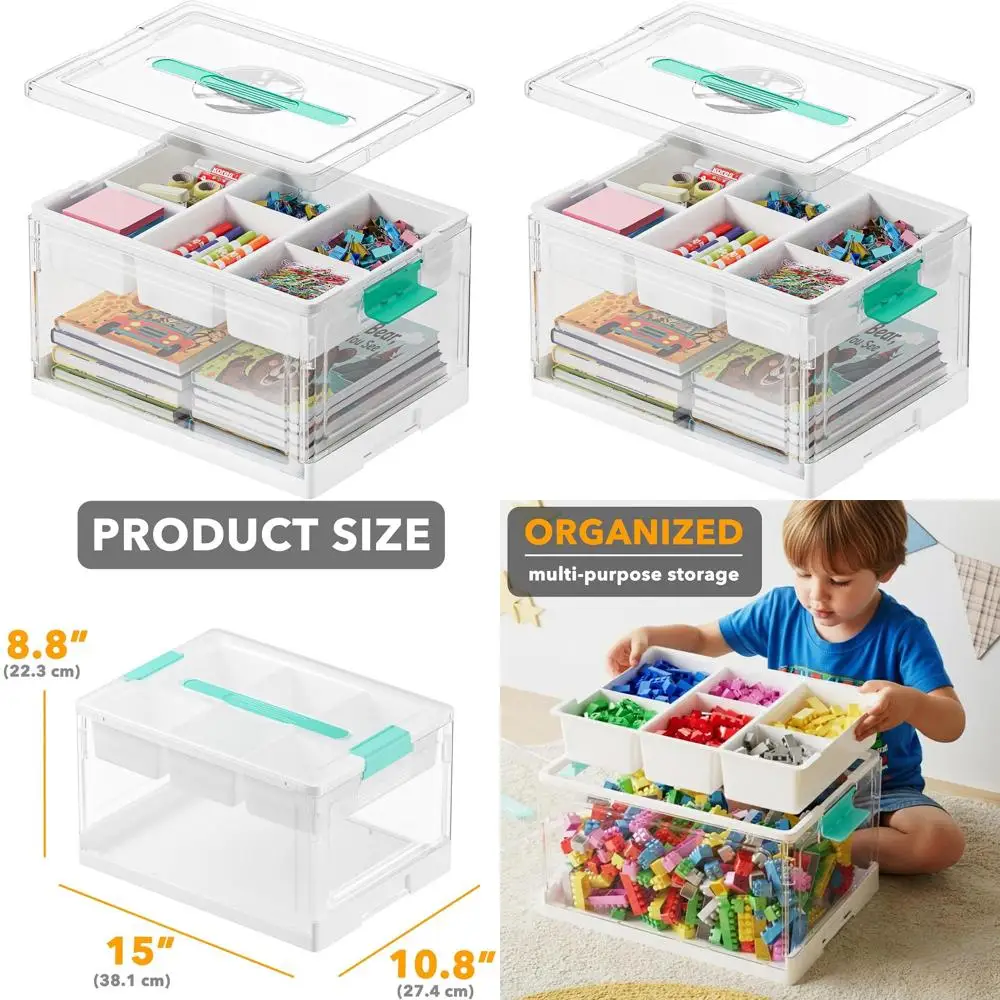 24-Quart Clear Plastic Art & Craft Storage Box with Removable Trays and Dividers, 1 Pack
24-Quart Clear Plastic Art & Craft Storage Box with Removable Trays and Dividers, 1 Pack