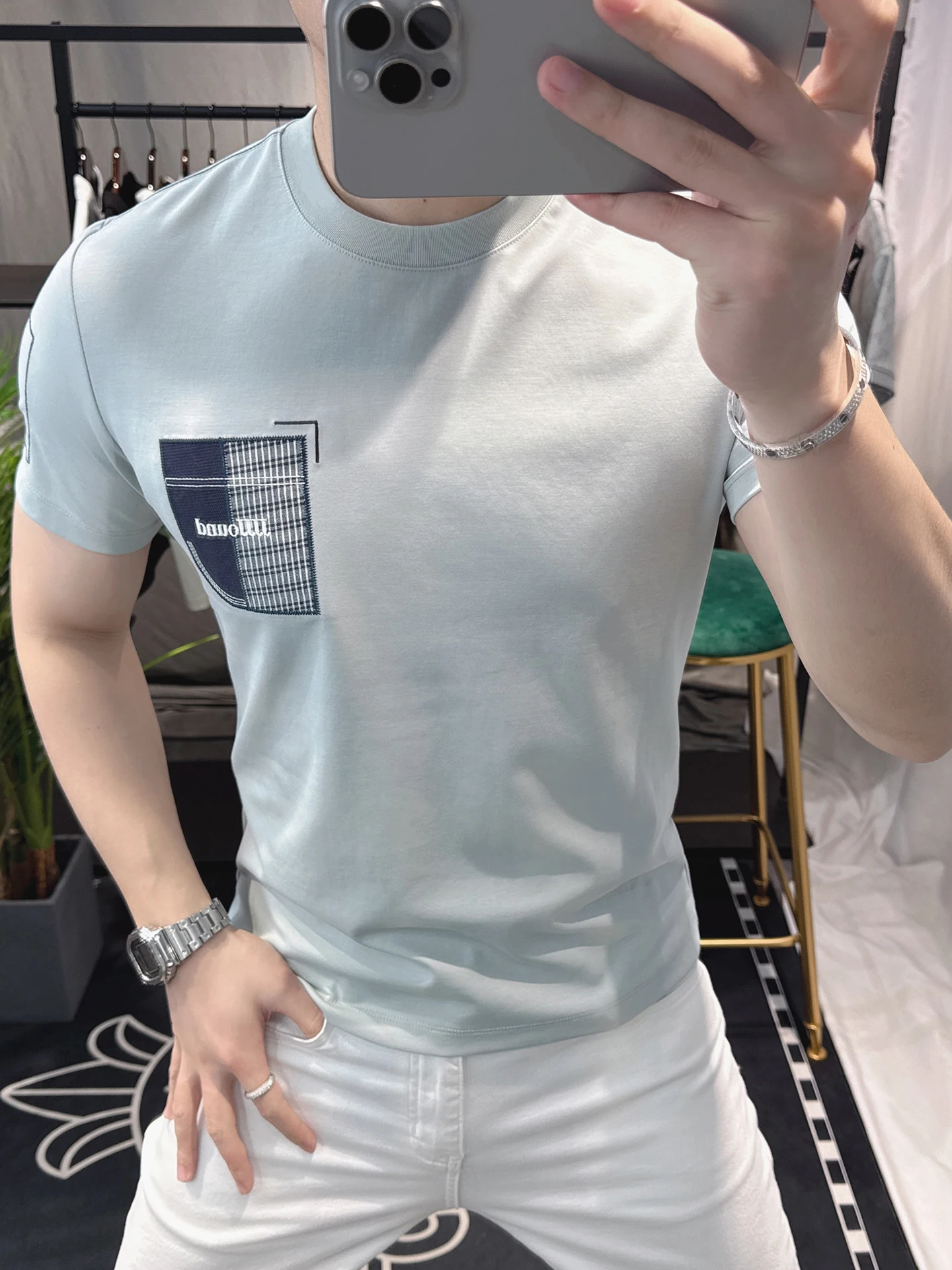 ZhanChao Brand Men's Slim Fit round Ne ort Sve T-irt Embroidered Casual Top Breathable Sweat Absorbent Soft Comfortable
ZhanChao Brand Men's Slim Fit round Ne ort Sve T-irt Embroidered Casual Top Breathable Sweat Absorbent Soft Comfortable