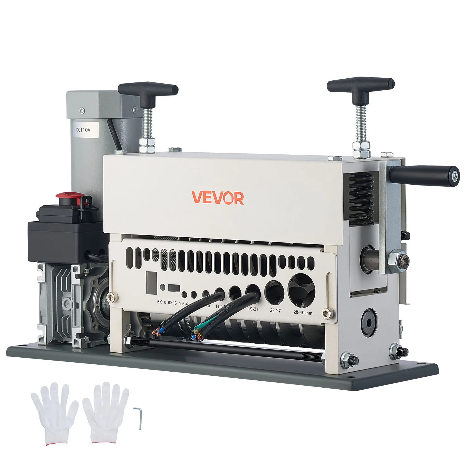 VEVOR Electric Wire Stripper Machine, 0.06-1.57 in, 11 Channel Automatic Copper Cable Stripper, 370W Wire Stripper Tool with Manual Hand Crank Mode, Emergency Stop Button, for Scrap Copper Recycling
VEVOR Electric Wire Stripper Machine, 0.06-1.57 in, 11 Channel Automatic Copper Cable Stripper, 370W Wire Stripper Tool with Manual Hand Crank Mode, Emergency Stop Button, for Scrap Copper Recycling