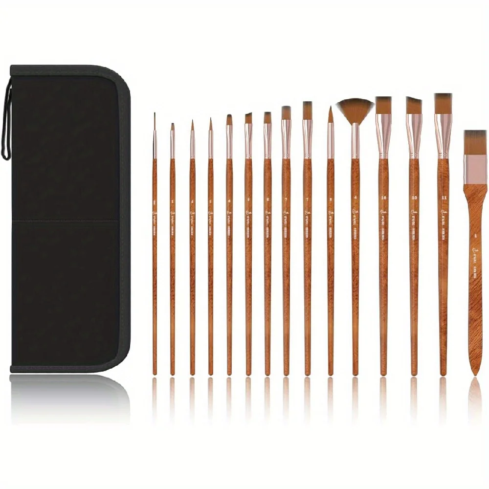 HECHUNZI Paint Brushes Set, 15 Pieces, Artist Brushes for Acrylic, Oil, Watercolor, Gouache, Professional Painting Kits
HECHUNZI Paint Brushes Set, 15 Pieces, Artist Brushes for Acrylic, Oil, Watercolor, Gouache, Professional Painting Kits