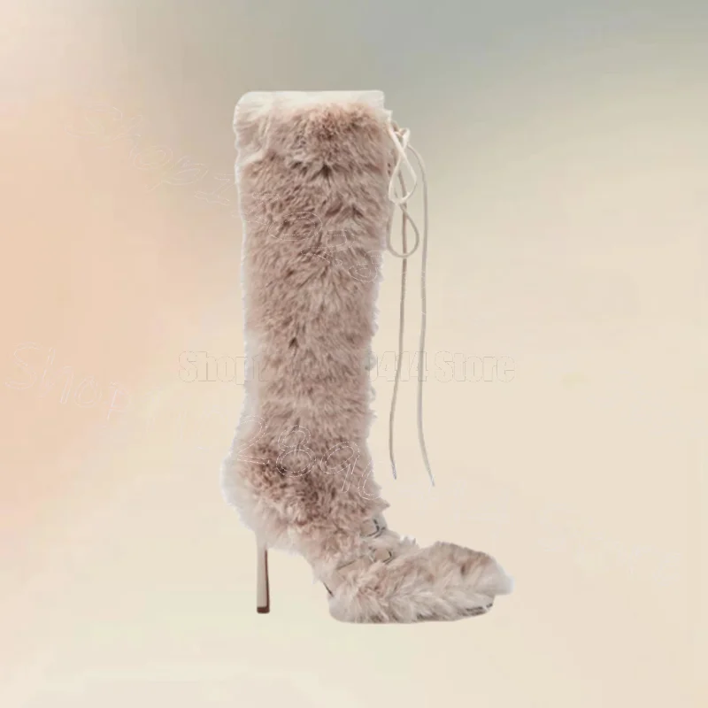 Beige Fur Design Cross Tied Pointed Toe Boots Back Zipper Women Shoes Thin High Heels New Party Dating 2025 Zapatos Para Mujere
Beige Fur Design Cross Tied Pointed Toe Boots Back Zipper Women Shoes Thin High Heels New Party Dating 2025 Zapatos Para Mujere