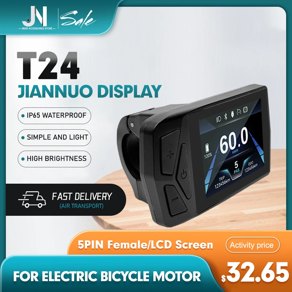 Electric Bicycle 24V-72V LCD T24 color Display SM/Waterproof plug with USB use for UART 2 Communication Protocol Controller
Electric Bicycle 24V-72V LCD T24 color Display SM/Waterproof plug with USB use for UART 2 Communication Protocol Controller