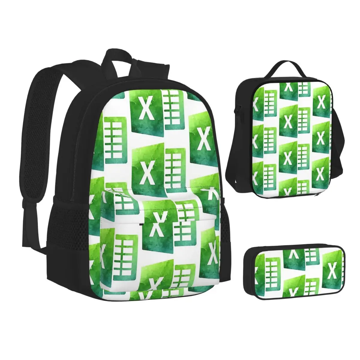 Watercolor Excel Logo Backpacks Students Bookbag School Bags Children Rucksack Lunch Bag Pen Bag Three-Piece Set
Watercolor Excel Logo Backpacks Students Bookbag School Bags Children Rucksack Lunch Bag Pen Bag Three-Piece Set