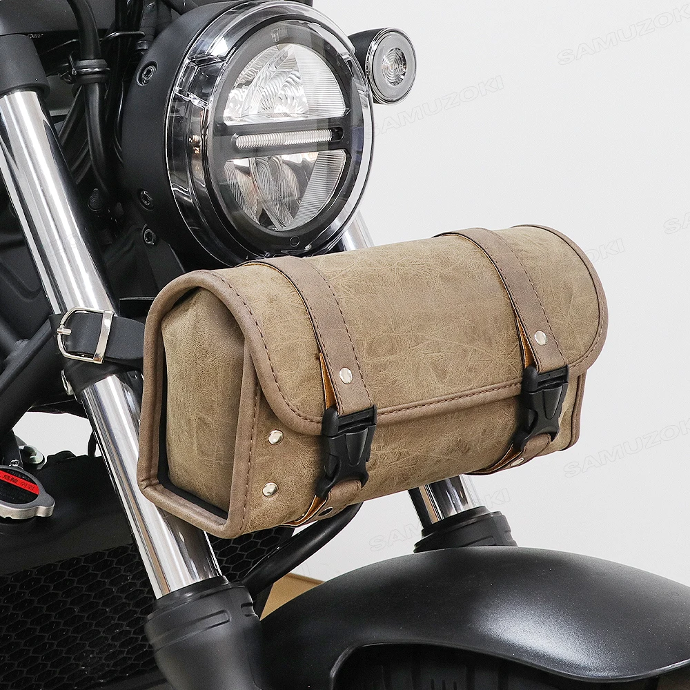 Motorcycle Tool Bag Front Fork Barrel Shaped Handlebar Bag PU Leather Saddle Bag Luggage Pouch
Motorcycle Tool Bag Front Fork Barrel Shaped Handlebar Bag PU Leather Saddle Bag Luggage Pouch