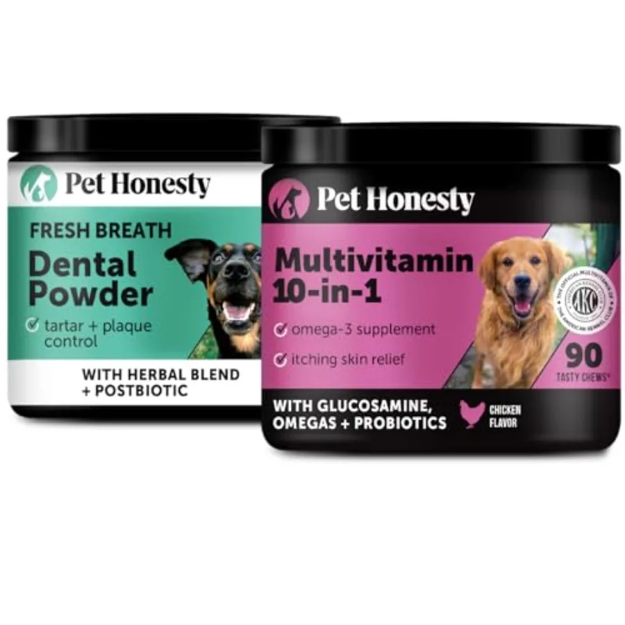 Daily Essentails Virtual Bundle - Dog Multivitamin for Dogs + Dental Powder for Teeth Cleaning and Plaque Removal Skin Coat and
Daily Essentails Virtual Bundle - Dog Multivitamin for Dogs + Dental Powder for Teeth Cleaning and Plaque Removal Skin Coat and