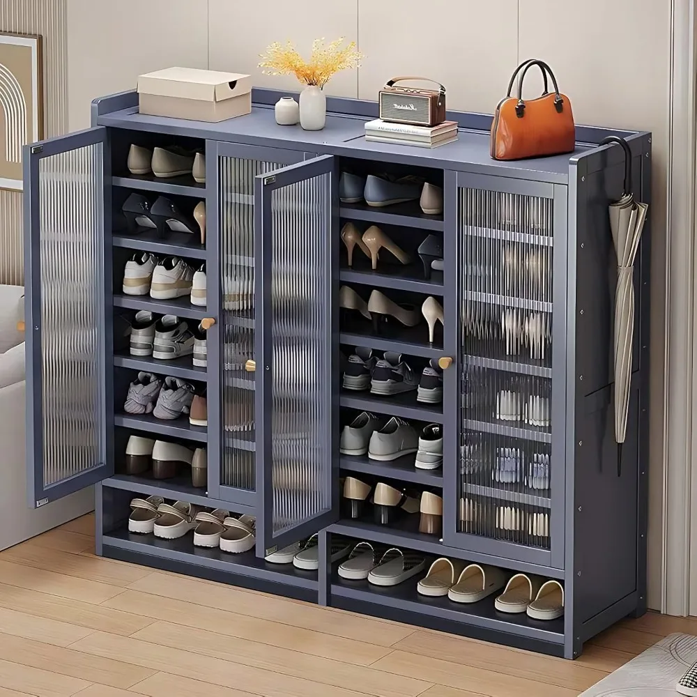 8-Tier Bamboo Shoe Cabinets with Removable Shelves, Shoes Rack Organizer Cabinet for Entryway, Shoe Storage Cabinet with Doors 
8-Tier Bamboo Shoe Cabinets with Removable Shelves, Shoes Rack Organizer Cabinet for Entryway, Shoe Storage Cabinet with Doors