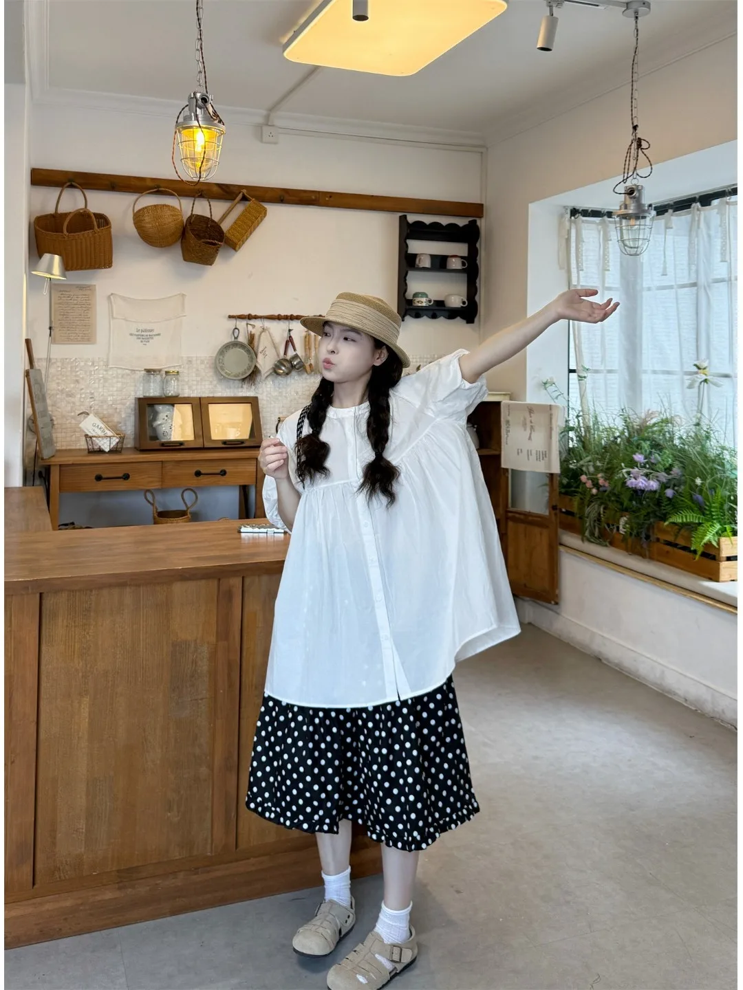 plus Size Women's Casual Summer Outfit Short Sleeve Shirt And Vintage Polka Dot Skirt Set Age Reversing Flattering Loose Fit
plus Size Women's Casual Summer Outfit Short Sleeve Shirt And Vintage Polka Dot Skirt Set Age Reversing Flattering Loose Fit