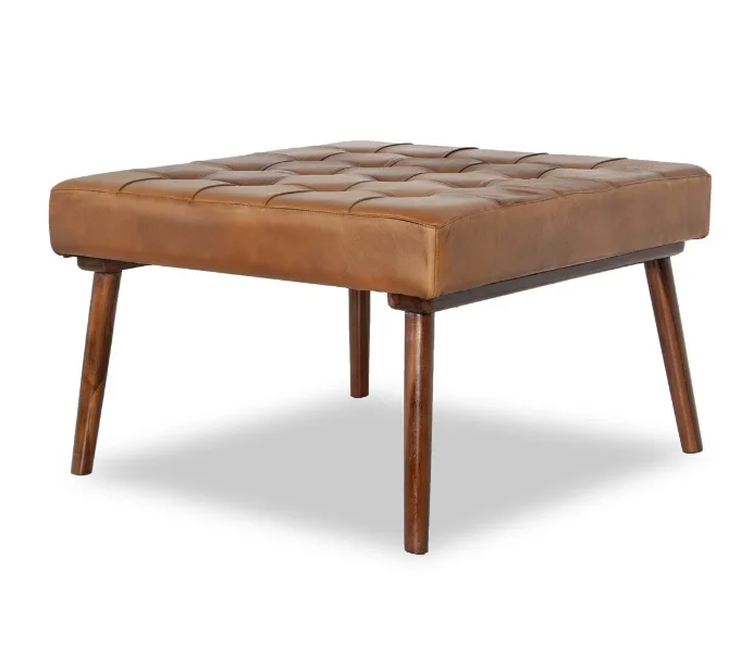 Weston 30" Square Leather Ottoman with Tufted Top
Weston 30" Square Leather Ottoman with Tufted Top