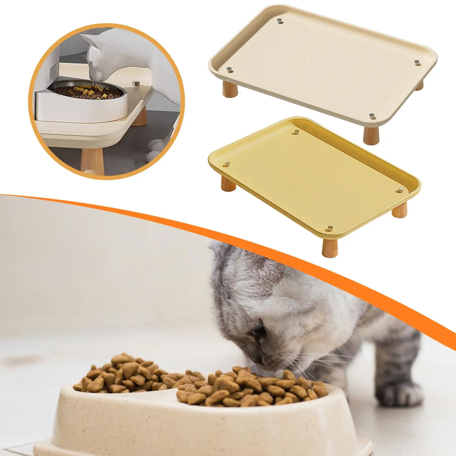 Cat Feeder Stand Food Table Elevated Shelf to Protect Neck Washable for
Cat Feeder Stand Food Table Elevated Shelf to Protect Neck Washable for