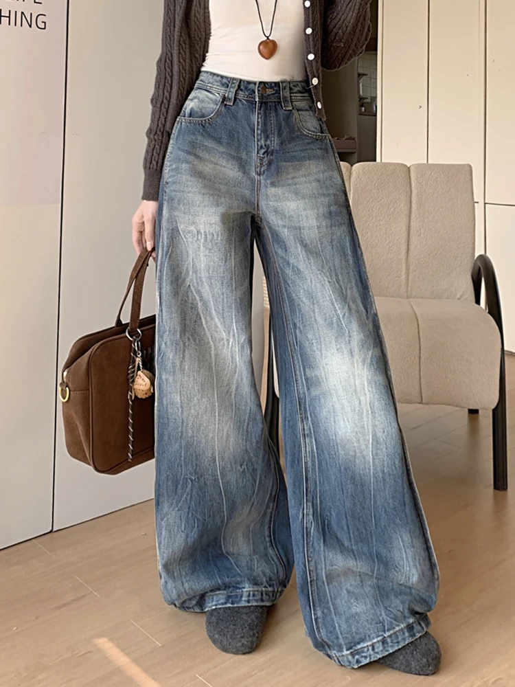 Design Washed High Waist Wide Leg Jeans Women 2025 New Pocket Loose Casual Y2K Harajuku Denim Pants Female Full Length Trousers
Design Washed High Waist Wide Leg Jeans Women 2025 New Pocket Loose Casual Y2K Harajuku Denim Pants Female Full Length Trousers