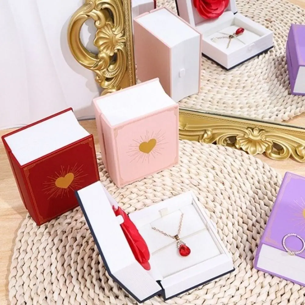 Plastic Book Shape Ring Box Jewelry Packaging Romantic Jewelry Display Case with Soap Rose Gifts Package Box for Necklace
Plastic Book Shape Ring Box Jewelry Packaging Romantic Jewelry Display Case with Soap Rose Gifts Package Box for Necklace