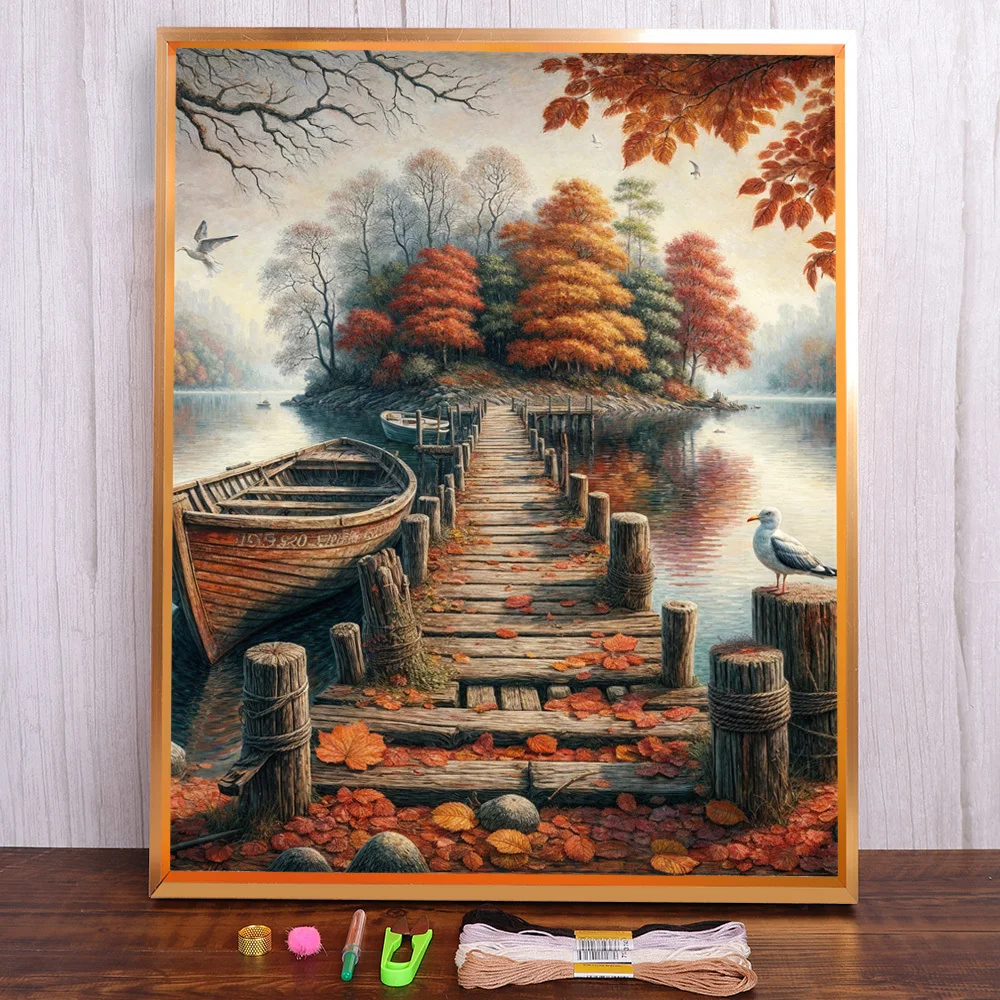 Landscape Autumn Printed Fabric Cross-Stitch Set DIY Embroidery Sewing Handicraft Handiwork Needlework Sales Room Decor Gift
Landscape Autumn Printed Fabric Cross-Stitch Set DIY Embroidery Sewing Handicraft Handiwork Needlework Sales Room Decor Gift