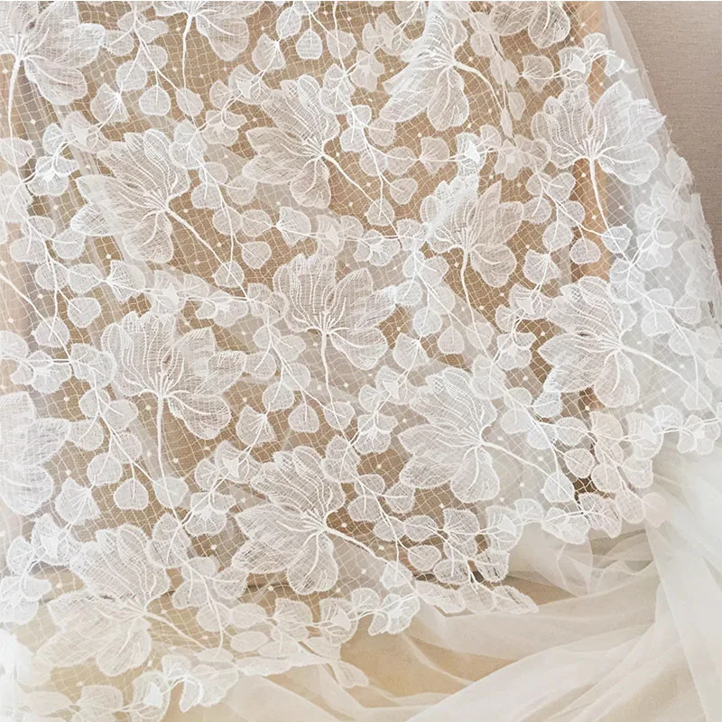 Off White Black Wedding Dress Embroidered Lace Fabric Handmade DIY Sewing European and American Style Dress Lace Accessories
Off White Black Wedding Dress Embroidered Lace Fabric Handmade DIY Sewing European and American Style Dress Lace Accessories