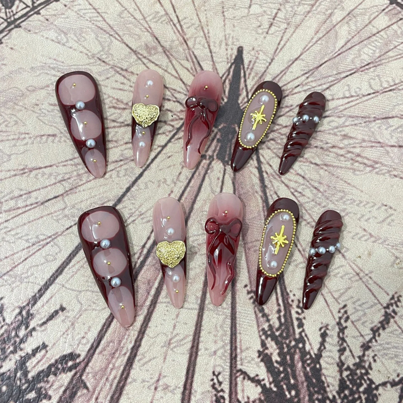 Angola Red Long Fake Nails Luxury Style Show White Effect European American Fashion Design
Angola Red Long Fake Nails Luxury Style Show White Effect European American Fashion Design