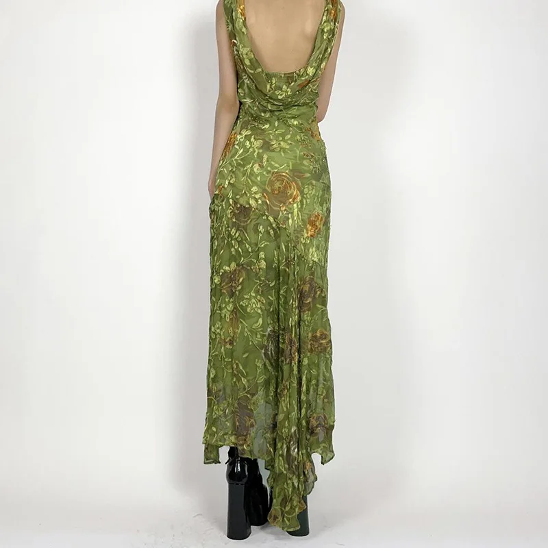 Small Niche Design, Printed Contrasting Colors, Sexy Swinging Collar, Backless Elegant Mesh Splicing, Sleeveless Vest Dress, New
Small Niche Design, Printed Contrasting Colors, Sexy Swinging Collar, Backless Elegant Mesh Splicing, Sleeveless Vest Dress, New