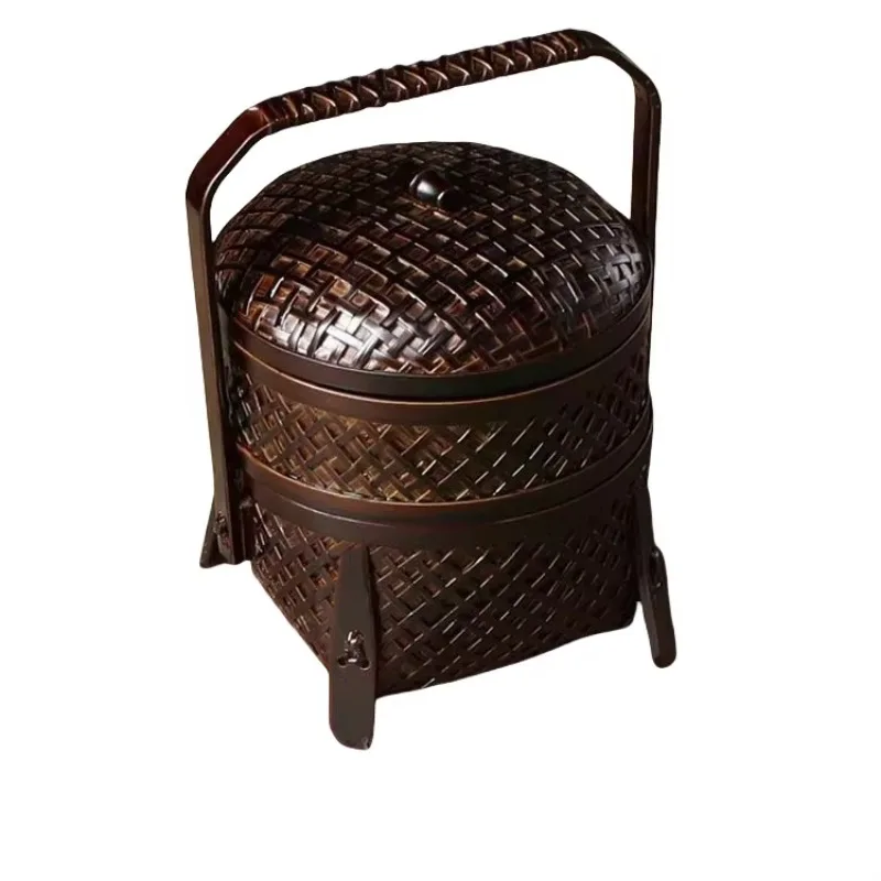 Double-layer bamboo basket set, hand-designed, suitable for tea time and restaurant service, with two drawers
Double-layer bamboo basket set, hand-designed, suitable for tea time and restaurant service, with two drawers
