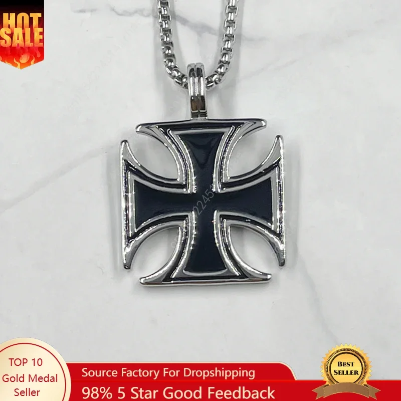 Vintage Knights Templar Cross Pendant Necklace For Men Boy Maltese Iron Cross Fashion 316L Stainless Steel Male Jewelry
Vintage Knights Templar Cross Pendant Necklace For Men Boy Maltese Iron Cross Fashion 316L Stainless Steel Male Jewelry