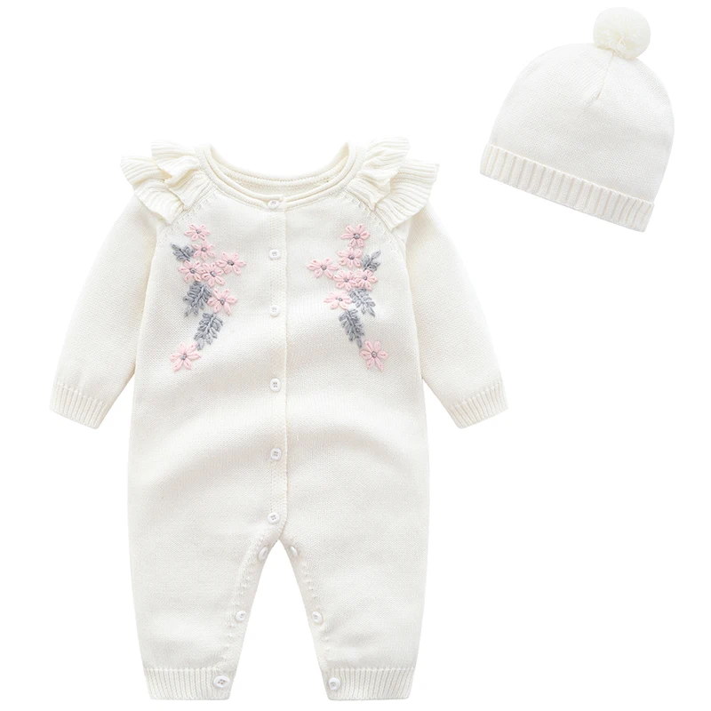 New Toddler Baby Girl Knitting Romper+Hat Floral Embroidery Long Sleeve Romper Autumn Spring Infant Baby Girls Knitting Jumpsuit
New Toddler Baby Girl Knitting Romper+Hat Floral Embroidery Long Sleeve Romper Autumn Spring Infant Baby Girls Knitting Jumpsuit
