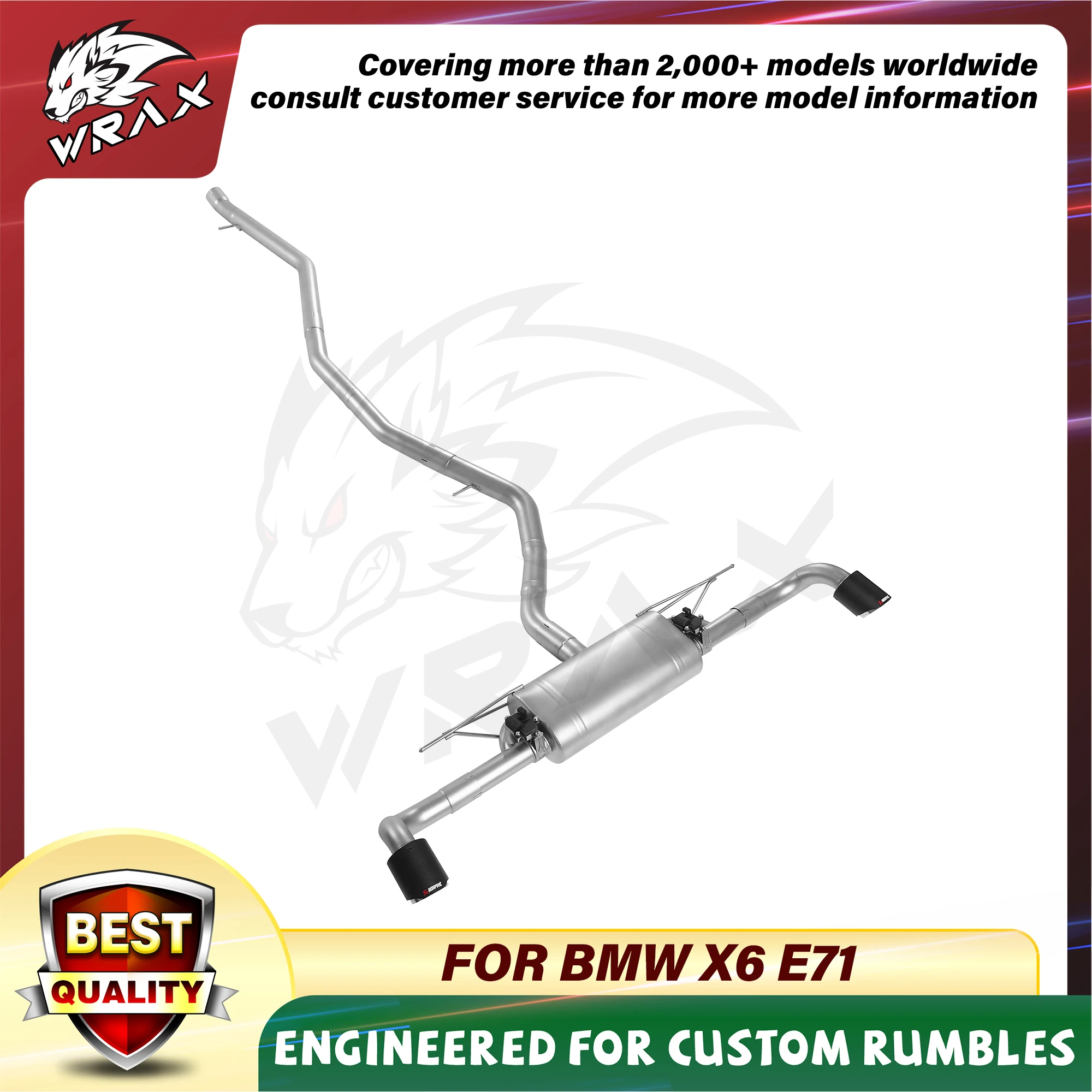 304 Stainless Steel Catback Exhaust System Performance Muffler Pipes For BMW X6 E71 With valve
304 Stainless Steel Catback Exhaust System Performance Muffler Pipes For BMW X6 E71 With valve