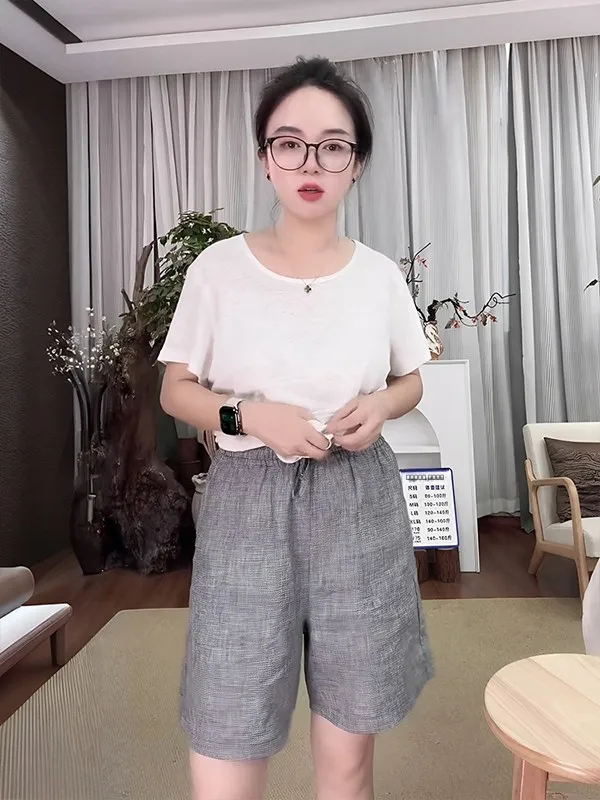 Элитные льняные брюки в клетку для женщин, летние повседневные широкие брюки, удобные, дышащие, с завязками на талии, вельветовые.
Элитные льняные брюки в клетку для женщин, летние повседневные широкие брюки, удобные, дышащие, с завязками на талии, вельветовые.