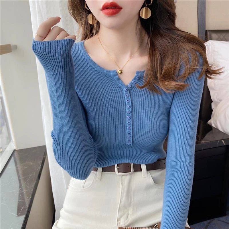 Women Sexy V Neck Long Sleeve Knitted Cardigan Sweater Fashion Solid Stretch Tops Thin Button Up Pullovers Bottoming Sweater
Women Sexy V Neck Long Sleeve Knitted Cardigan Sweater Fashion Solid Stretch Tops Thin Button Up Pullovers Bottoming Sweater
